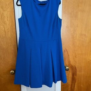 Blue A Line Pleated Dress